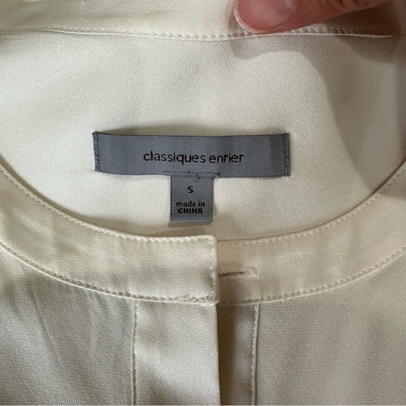 CLASSIQUES ENTIER Ivory Silk Long Sleeve Blouse Popover Tunic Top Cream … - Picture 7 of 13